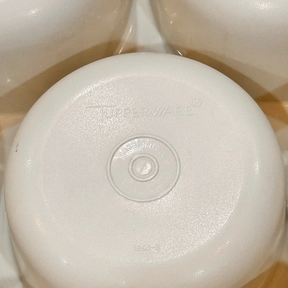 Tupperware Jeannie Magic Divided Serving Tray‎ with Lid Cream White 1665-3 USA